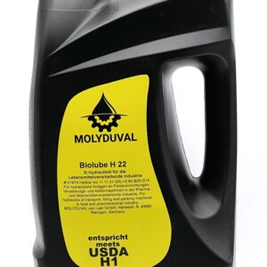 Molyduval Biolube H 22 Hydraulic oil for food industry USDA H1 5L pail - Image 2