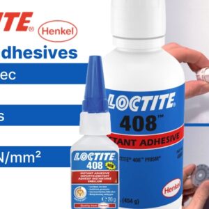 Loctite 408 Alkoxyethyl CA instant glue low bloom low odour 20g - Image 3