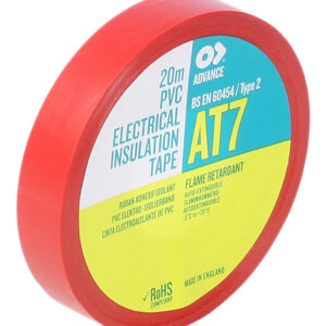 Advance Tapes AT7 Red PVC Electrical Tape, 19mm x 20m - Image 1