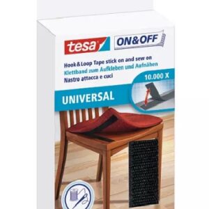 Tesa Black Hook & Loop Tape, 20mm x 1m - Image 1