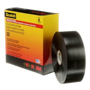 3M Scotch Vinyl Electrical Tape 22 Black PVC Electrical Tape, 38mm x 32.9mm - Image 1