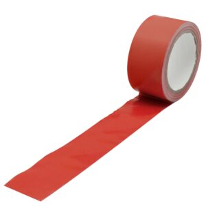 RS PRO Red PVC 33mm Hazard Tape, 0.15mm Thickness - Image 1