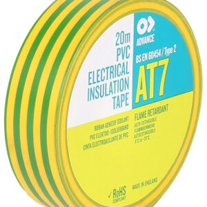 Advance Tapes AT7 Green, Yellow PVC Electrical Tape, 19mm x 20m - Image 1
