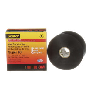 3M Scotch Super 88 Black PVC Electrical Insulation Tape, 50mm x 33m - Image 1