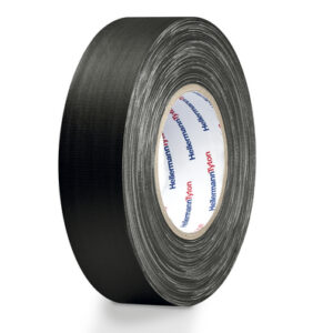 HellermannTyton HTAPE-TEX-19x10-CO-BK Cloth Tape, 10m x 19mm, Black, PE Coated Finish - Image 1