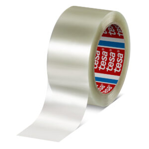 Tesa 60412 Transparent Packing Tape, 66m x 75mm - Image 1