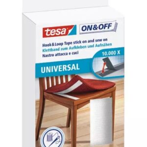 Tesa White Hook & Loop Tape, 20mm x 1m - Image 1