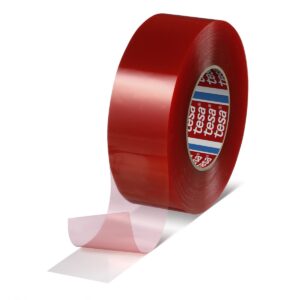 Tesa 04965-00180-00 Transparent Double Sided Tape, 0.205mm Thick, 13 N/cm, PET Backing, 38mm x 50m - Image 1