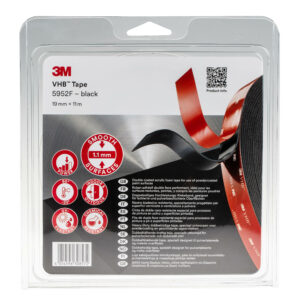 3M 5952F, VHB™ Black Foam Tape, 19.0mm x 11.0m, 1.10mm Thick - Image 1
