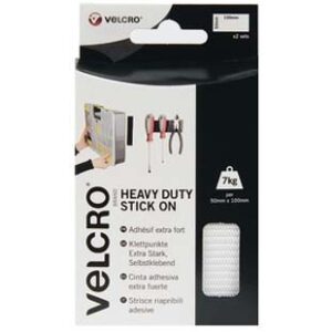 Velcro White Hook & Loop Tape, 50mm x 100mm - Image 1