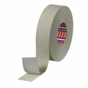 Tesa 04974 White Double Sided Tape, 0.38mm Thick, Steel - 5 N/cm, Cloth Backing - Image 1