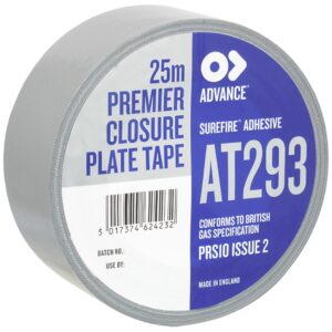 Advance Tapes Closure Plate Tape AT293 Cloth Tape, 25m x 50mm, Silver, Gloss Finish - Image 1