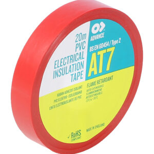 Advance Tapes AT7 Red PVC Electrical Tape, 12mm x 20m - Image 1