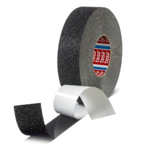 Tesa 60954 Black PVC Film 50m Adhesive Anti-slip Tape, 1.365mm Thickness - Image 1