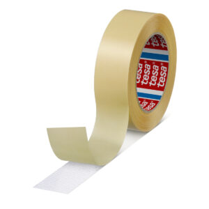 Tesa 04934-00001-00 White Double Sided Tape, 0.2mm Thick, 24 N/cm, Fabric Backing, 38mm x 25m - Image 1