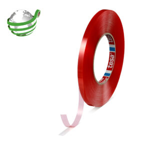 Tesa 04965-00174-00 Transparent Double Sided Tape, 0.205mm Thick, 10.3 N/cm, PET Backing, 9mm x 50m - Image 1