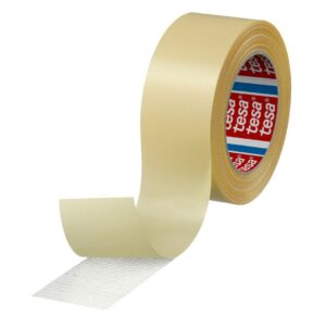 Tesa 04934-00002-00 White Double Sided Fabric Tape, 0.200mm Thick, 24 N/cm, Cloth Backing, 50mm x 25m - Image 1