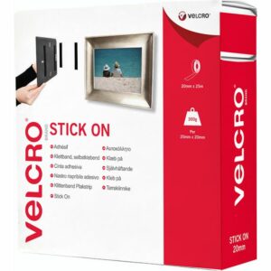 VELCRO® Black Hook & Loop Tape, 20mm x 25m - Image 1