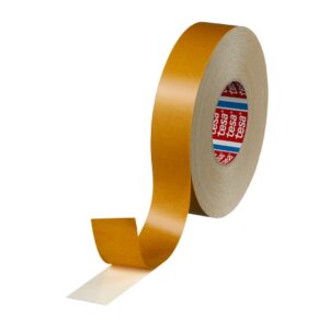 Tesa 04964-00033-00 White Double Sided Cloth Tape, 0.390mm Thick, 7,6 N/cm, Cloth Backing, 38mm x 50m - Image 1