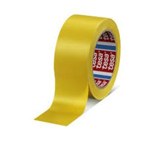 Tesa 60760-00098-16 Yellow PVC 33m Floor Marking Tape, 0.15mm Thickness - Image 1