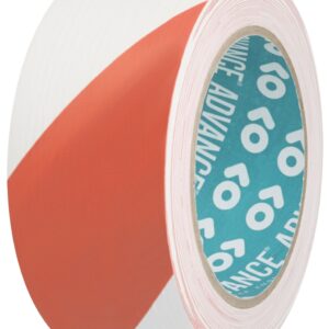 Advance Tapes AT8 Red/White PVC 33m Hazard Tape, 0.14mm Thickness - Image 1