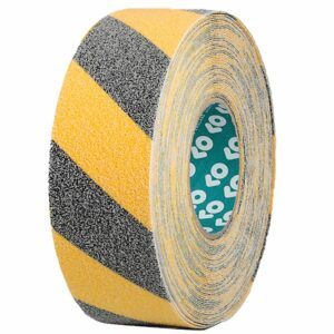 Advance Tapes Black/Yellow PVC 18m Hazard Tape, 1mm Thickness - Image 1