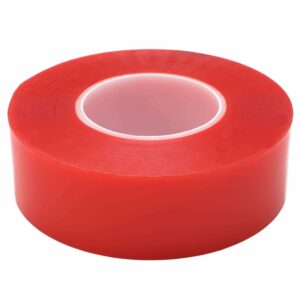 COBA DST0001 Red Double Sided Tape, Acrylic Backing, 50mm x 50m - Image 1