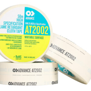 Advance Tapes AT2002 Cloth Tape, 50m x 50mm, White, Gloss Finish - Image 1