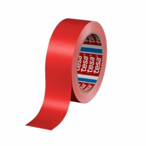 Tesa 60404 Red Packing Tape, 66m x 38mm - Image 1