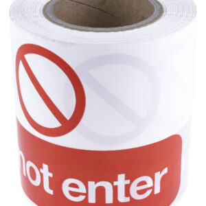 RS PRO Red/White Polyethylene 100m Barrier Tape - Image 1