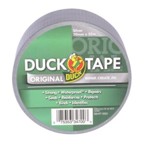 DUCK TAPE Duck Tape 222225 Duct Tape, 25m x 50mm, Silver, Gloss Finish - Image 1