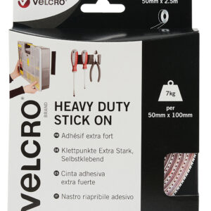 Velcro White Hook & Loop Tape, 50mm x 2.5m - Image 1