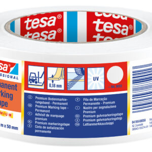 Tesa 4169 White Soft PVC 33 Hazard Tape, 180 Thickness - Image 1