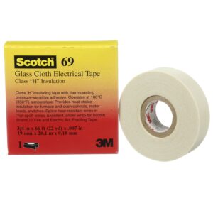 3M Scotch 69 Scotch 69 Cloth Tape, 33m x 9mm, White, Glass Finish - Image 1