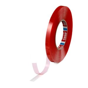 Tesa 04965-00176-00 Transparent Double Sided Tape, 0.205mm Thick, 10.3 N/cm, PET Backing, 12mm x 50m - Image 1