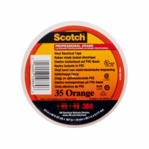 3M Scotch 35 Vinyl Electrical Color Coding Tape Orange Vinyl Electrical Tape, 19mm x 20m - Image 1