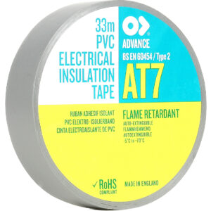 Advance Tapes AT7 Grey PVC Electrical Tape, 19mm x 33m - Image 1