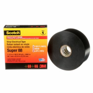 3M Scotch Black Polyvinyl Chloride Electrical Tape, 38mm x 108ft - Image 1