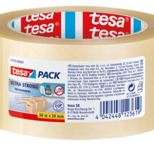 Tesa 4124 Transparent Packing Tape, 66mm x 50mm - Image 1