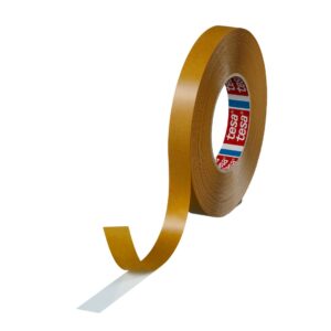 Tesa 04970-00150-00 White Double Sided Plastic Tape, 0.225mm Thick, 13,6 N/cm, PVC Backing, 19mm x 50m - Image 1